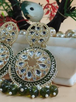   Mehndi Color, and Pearl Earrings for Wo  - Lightweight Earrings 2
