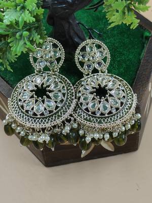   Mehndi Color, and Pearl Earrings for Wo  - Lightweight Earrings 3