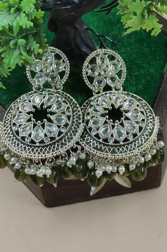   Mehndi Color, and Pearl Earrings for Wo  - Lightweight Earrings