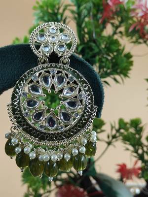   Mehndi Color, and Pearl Earrings for Wo  - Lightweight Earrings 4