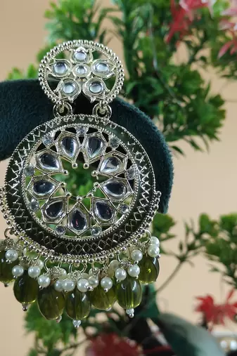   Mehndi Color, and Pearl Earrings for Wo  - Lightweight Earrings