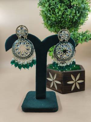   Green Color, and Pearl Earrings for Wo  - Lightweight Earrings 1