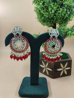   Red Color, and Pearl Earrings for Wo  - Lightweight Earrings 1