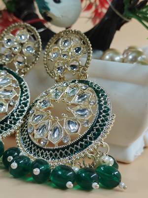   Green Color, and Pearl Earrings for Wo  - Lightweight Earrings 2