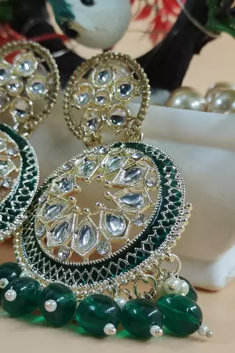   Green Color, and Pearl Earrings for Wo  - Lightweight Earrings