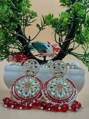  Red Color, and Pearl Earrings for Wo  - Lightweight Earrings 2