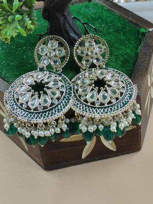   Green Color, and Pearl Earrings for Wo  - Lightweight Earrings 3