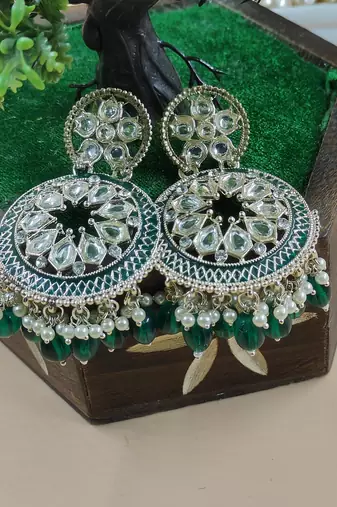   Green Color, and Pearl Earrings for Wo  - Lightweight Earrings