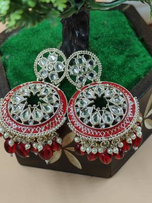  Red Color, and Pearl Earrings for Wo  - Lightweight Earrings 3