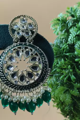   Green Color, and Pearl Earrings for Wo  - Lightweight Earrings