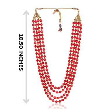   groom sherwani necklace moti mala layered for wedding | groom mala with brooch set 5