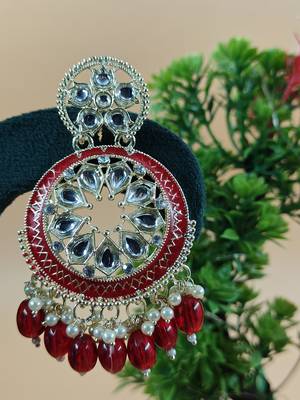   Red Color, and Pearl Earrings for Wo  - Lightweight Earrings 4