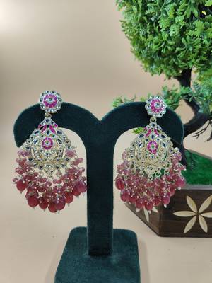   Beautiful rani Color Gold Plated Pearl Earrings for Wo  and Girls 1