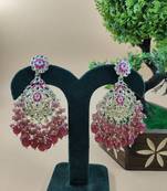   Beautiful rani Color Gold Plated Pearl Earrings for Wo  and Girls