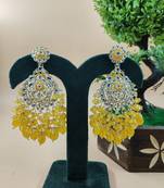   Beautiful yellow Color Gold Plated Pearl Earrings for Wo  and Girls