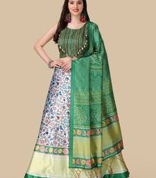 Green Digital Printed Embroidered Lehenga Choli Set With Dupatta
