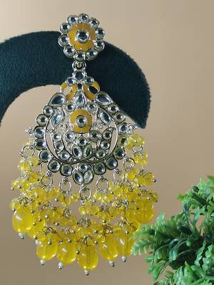   Beautiful yellow Color Gold Plated Pearl Earrings for Wo  and Girls 4