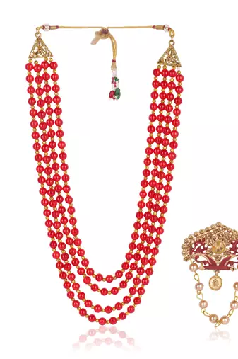 Groom mala and brooch set