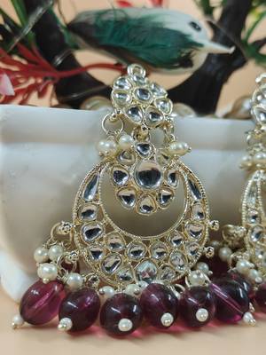   Beautiful Gold Plated Pearl Earrings for Wo  and Girls 4