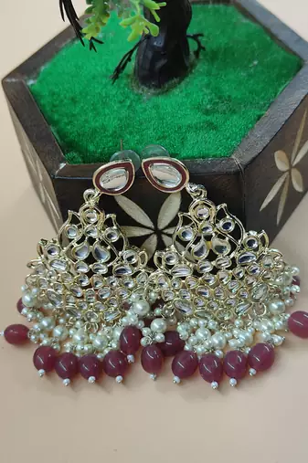   Beautiful Gold Plated Pearl Earrings for Wo  and Girls