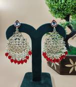   Beautiful Red Color Gold Plated Pearl Earrings for Wo  and Girls
