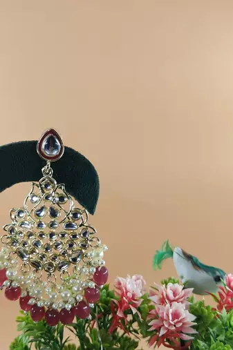   Beautiful Gold Plated Pearl Earrings for Wo  and Girls