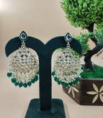   Beautiful Green Color Gold Plated Pearl Earrings for Wo  and Girls