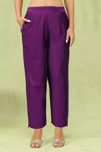 Women's silk blend self designed straight kurta pant with dupatta set