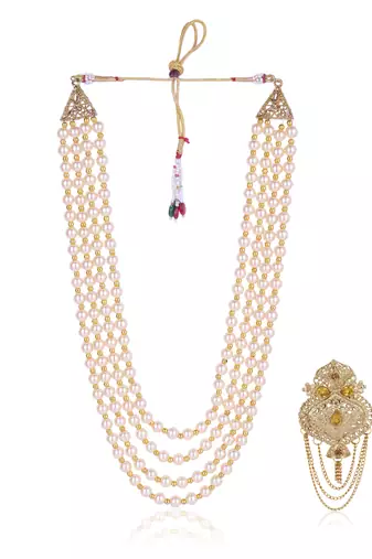 Groom mala and brooch set