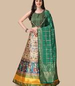 Rama Digital Printed Lehenga Choli Set With Dupatta