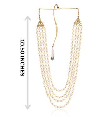   groom sherwani necklace moti mala layered for wedding | groom mala with brooch set 5