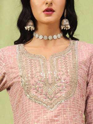 Vredevogel  women kurta and trouser duppata set with embroidery cotton blend 3