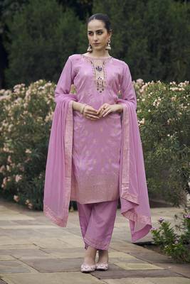 Vredevogel  women kurta and pant sets viscose rayon silk blend with neck handwork 1