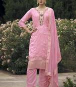 Vredevogel  women kurta and pant sets viscose rayon silk blend with neck handwork