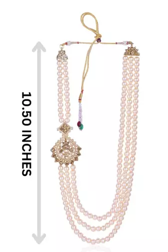   groom sherwani necklace moti mala layered for wedding | groom mala with brooch set