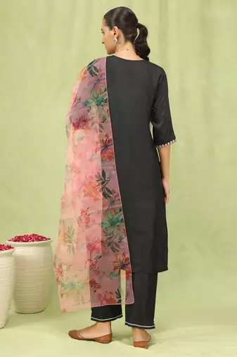 Vredevogel   women kurta and trousers pant set silk blend
