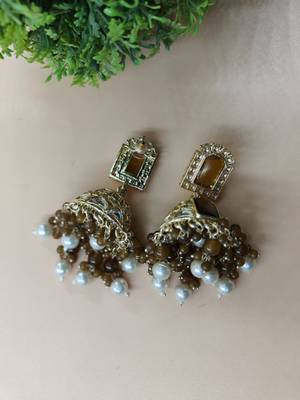   Jhumki Earrings For Wo  And Girls / Indian state t earrings for wedding, festival, Diwali 4