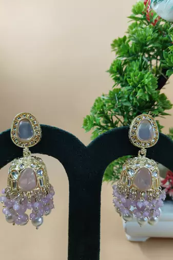 Jiyanshi Fashion Jhumki Earrings For Women And Girls / Indian statement earrings for wedding, festival, Diwali