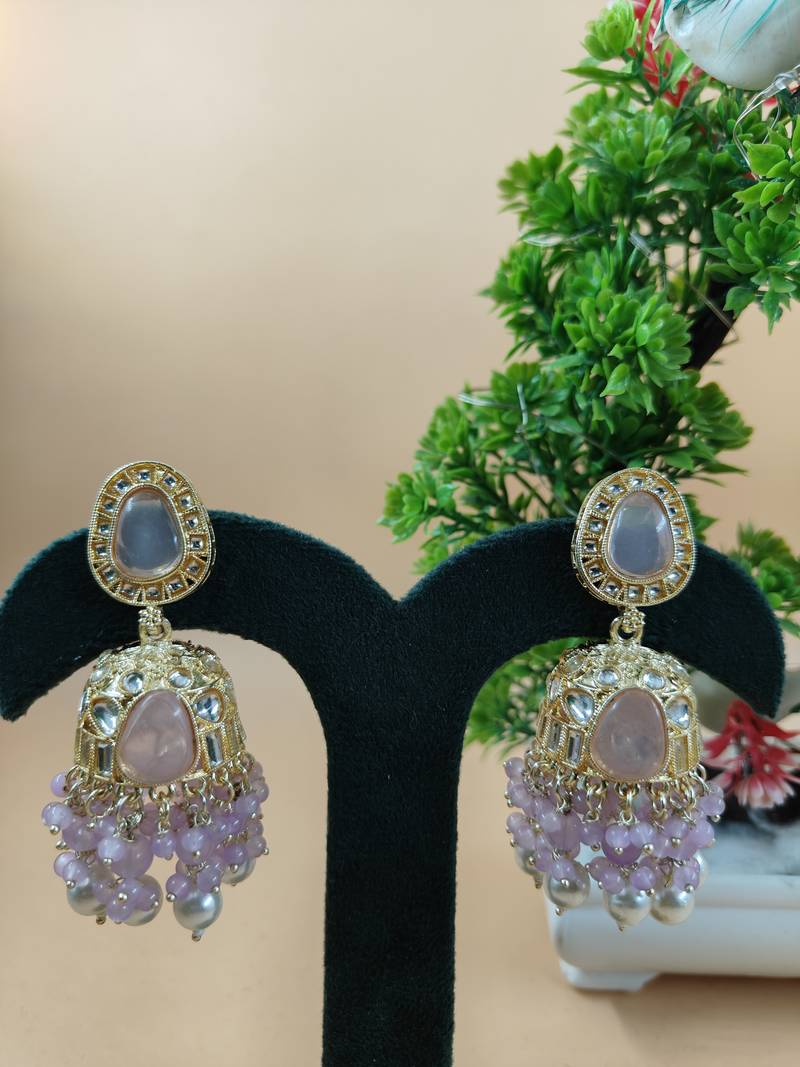 Jiyanshi Fashion Jhumki Earrings For Women And Girls / Indian statement earrings for wedding, festival, Diwali