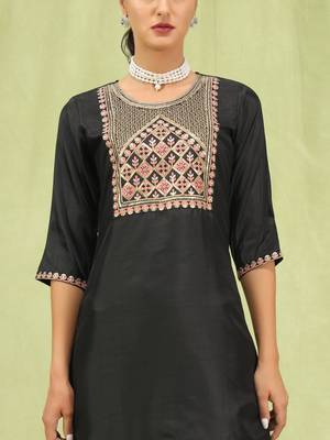 Vredevogel   women kurta and trousers pant set silk blend 3