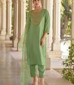 Vredevogel   women kurta and trousers pant set silk blend