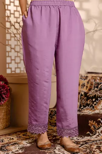 Vredevogel  women kurta and pant sets viscose roman silk fabric