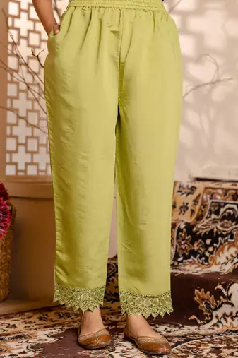 Vredevogel  women kurta and pant sets viscose roman silk fabric