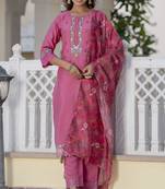 Vredevogel  women kurta and pant sets viscose roman silk fabric