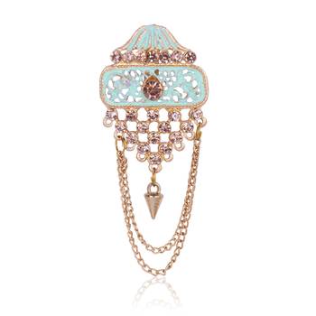   groom sherwani necklace moti mala layered for wedding | groom mala with brooch set 3