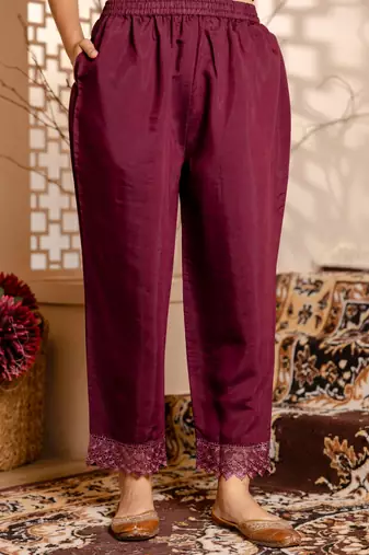 Vredevogel  women kurta and pant sets viscose roman silk fabric