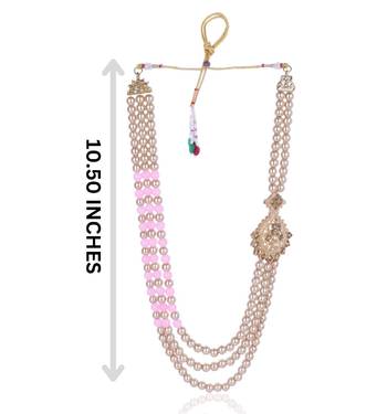   groom sherwani necklace moti mala layered for wedding | groom mala with brooch set 5