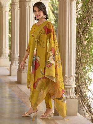 Vredevogel  women kurta and pant sets viscose roman silk fabric 4
