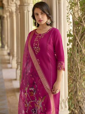 Vredevogel  women kurta and pant sets viscose roman silk fabric 2