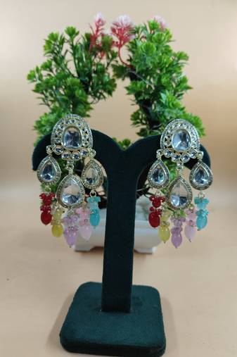   Multy beads Kundan Mirror Jhumka beautiful chaandbalis for wo 